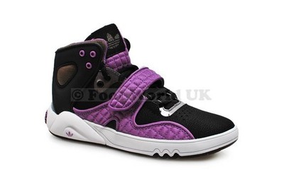 black and purple trainers